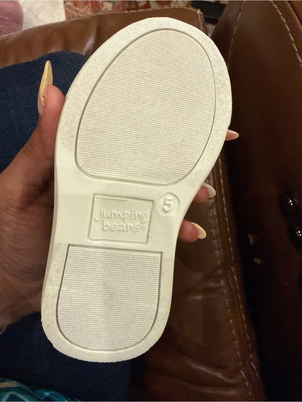Baby boys dark beige shoes- size 5 but runs smaller